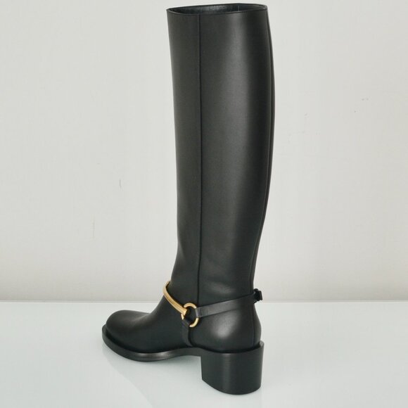 NIB GUCCI HORSEBIT LEATHER KNEE HIGH BOOTS - Picture 3 of 9